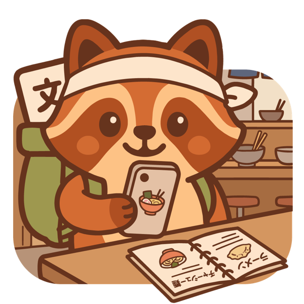 Tanuki handing over a stack of cards